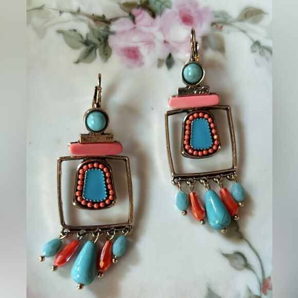 Boho dangle earrings A46 - Picture 2 of 5
